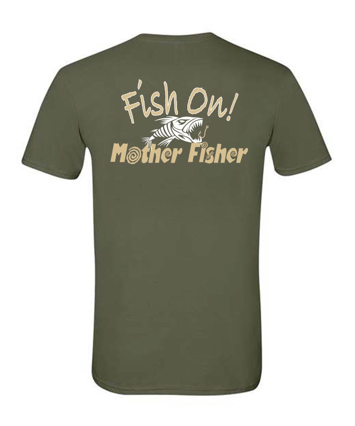Fish On! Camo Green Soft Style cotton T shirt 
