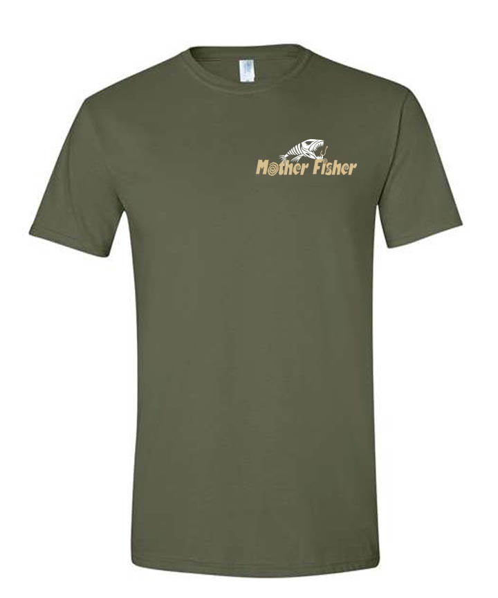 Fish On! Camo Green Soft Style cotton T shirt 